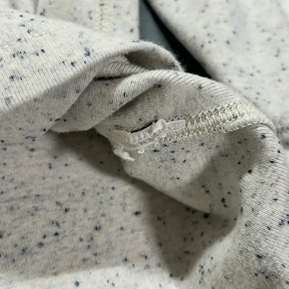 J Crew Oarsman speckled white Henley pullover heavyweight long sleeve mens XL